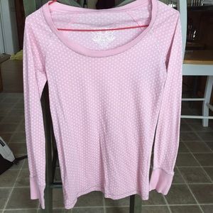 Pink poka dot top