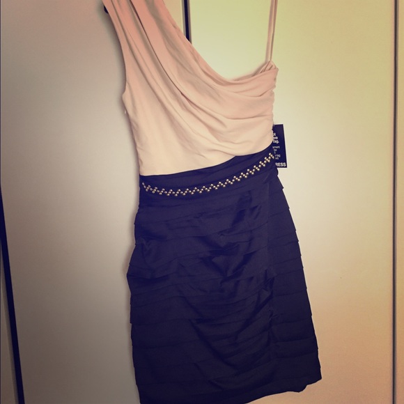 Express satin one strap dress