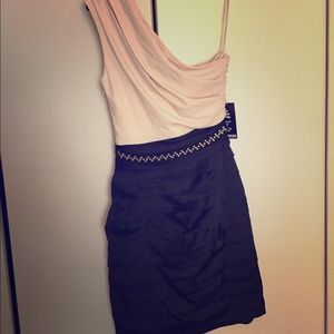 Express satin one strap dress