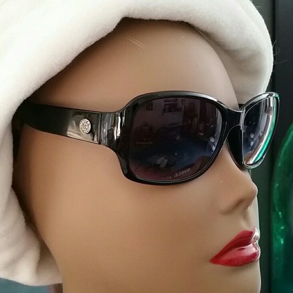 Nicole Miller Modified Rectangle Black Shades - Picture 1 of 4