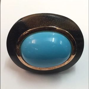 Ebony wood ring with 925 sterling silver