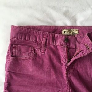 Free People Cord Skinny in Magenta