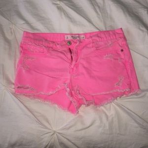 Abercrombie & Fitch Hot Pink Jean Shorts