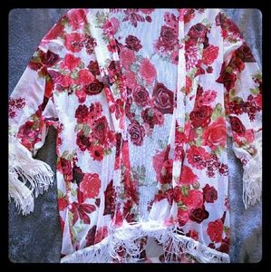 Sheer Floral Kimono