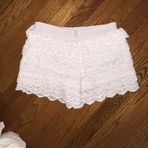 White Lace Shorts