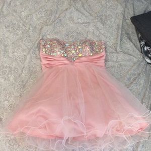 Short pink prom dress