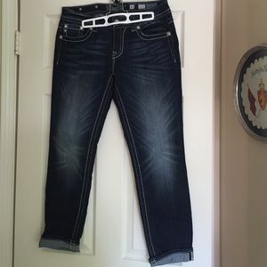 Skinny, ankle crop, " miss me " jeans