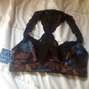 Free people black floral bralette
