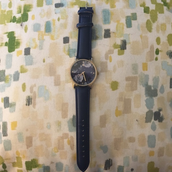 Navy floral watch