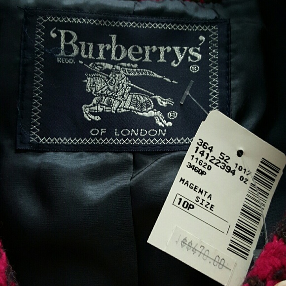 Burberry cropped magenta jacket size 10p - Picture 2 of 4