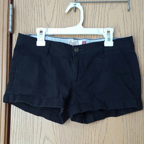 Black rolled shorts