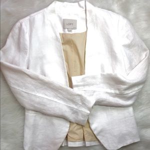 Ann Taylor LOFT petite Linen Blazer cropped