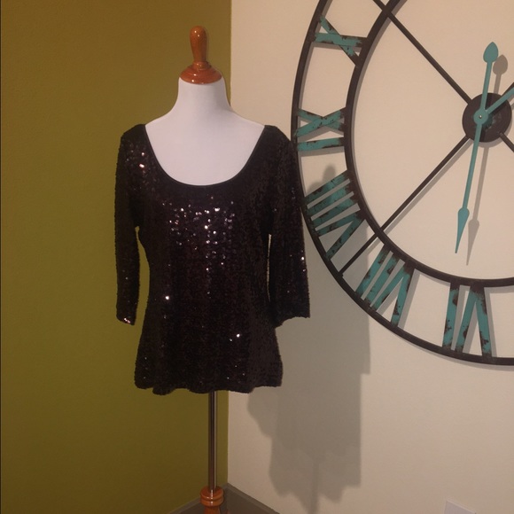 Brown Sequin Top