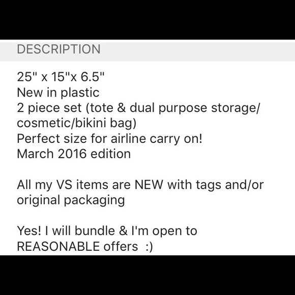 Victoria's Secret Weekender bag set - Picture 3 of 4