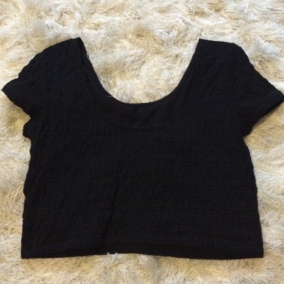 NEW crocheted Crop top lace black scoop summer - Picture 5 of 5