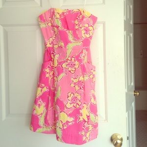 Lilly strapless dress in Hotty Pink Day Lilly