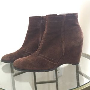 Franco Sarto Brown Suede Booties
