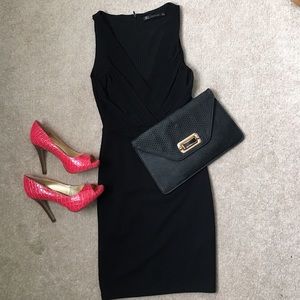 Black envelope clutch