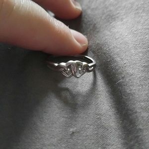 Diamond double heart ring