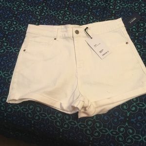 White denim shorts