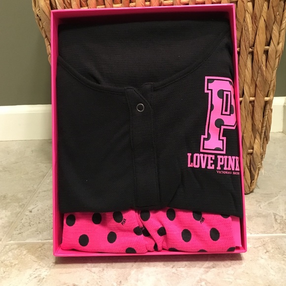Victoria secret pink thermal pajamas size small
