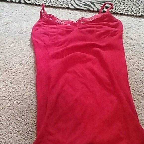 Red nylon type tank top