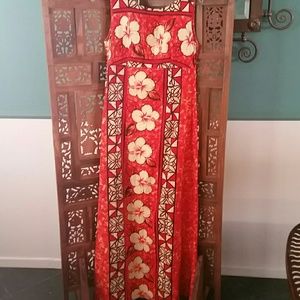 Vintage Orange Hawaiian Dress