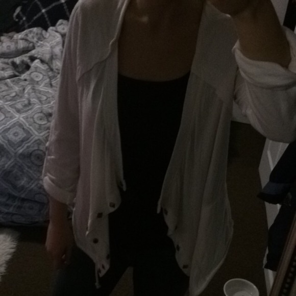 Forever 21 white stud cardigan blazer cute! - Picture 3 of 3