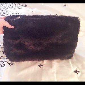 Zara Black Fur Clutch