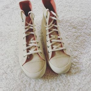 Cream Natural Hemp Canvas High Tops