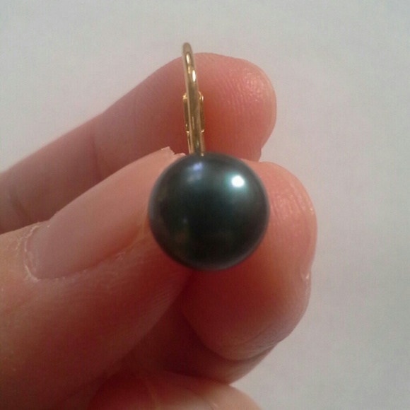 Freshwater pearl stud earing with gold vermeil - Picture 2 of 2