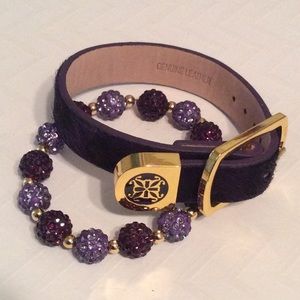 NEW Rustic Cuff Kacy Purple Gold +Beaded Bracelet