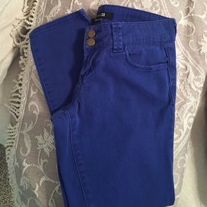 Blue crop pants. Size 24. Forever 21. Beautiful!!