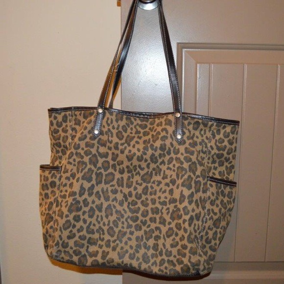 Cheetah print large tote