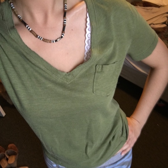 Green v-neck short sleeve from aerie