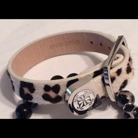 NEW Rustic Cuff Kacy Snow Leopard Calfskin Cuff