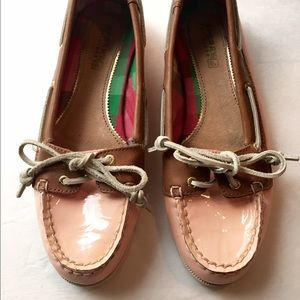 Sperry Topsiders Pink Patent Leather 5M Shoes