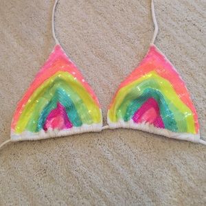 Sequin Victoria's Secret bikini top!!