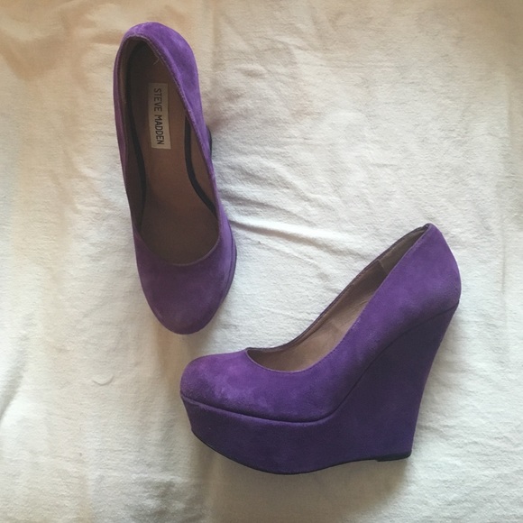 Purple Suede Steve Madden Wedges