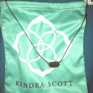 Kendra Scott Elisa Pendant Necklace in Black Drusy