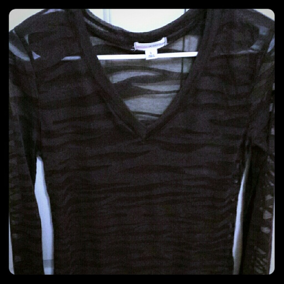 Zenana outfitters juniors sheer zebra print top L