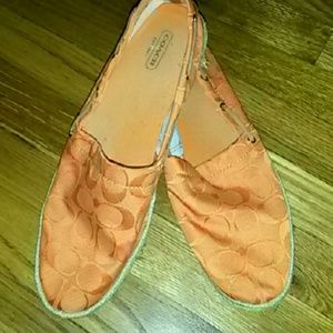 Orange coach espadrille loafers