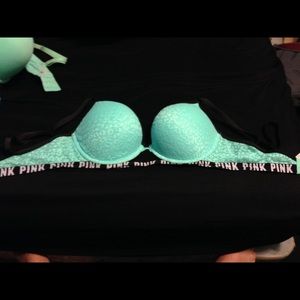 Vs pink leopard lace bra