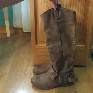 Brown riding boots