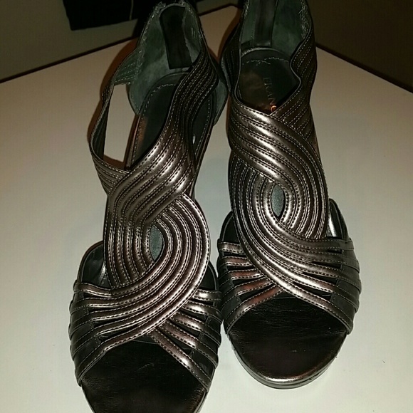 Franco Sarto Sexy Stappy Antique Silver Heels