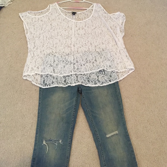 Lace cut out top