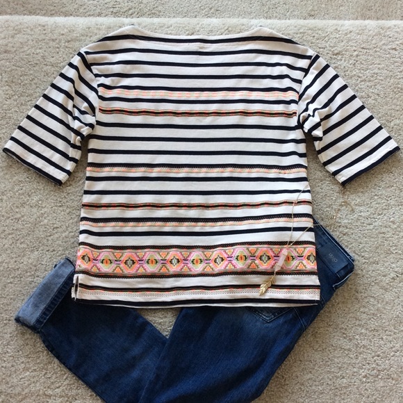 🚫SOLD🚫J. Crew Stitchwork Stripe top - Picture 3 of 3