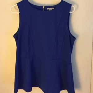 H&M Blue Zipper Back Top