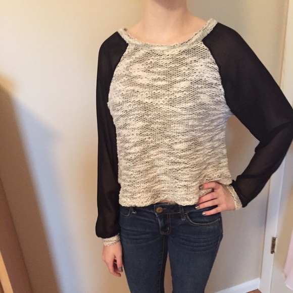 Adorable sheer sleeve sweater