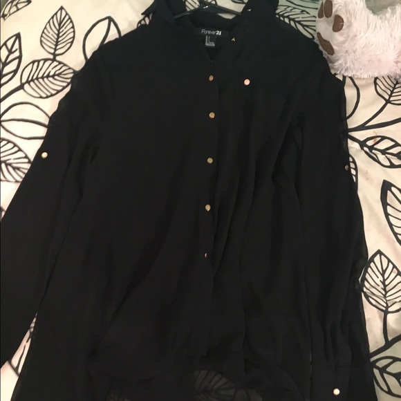 Sheer button down long sleeve